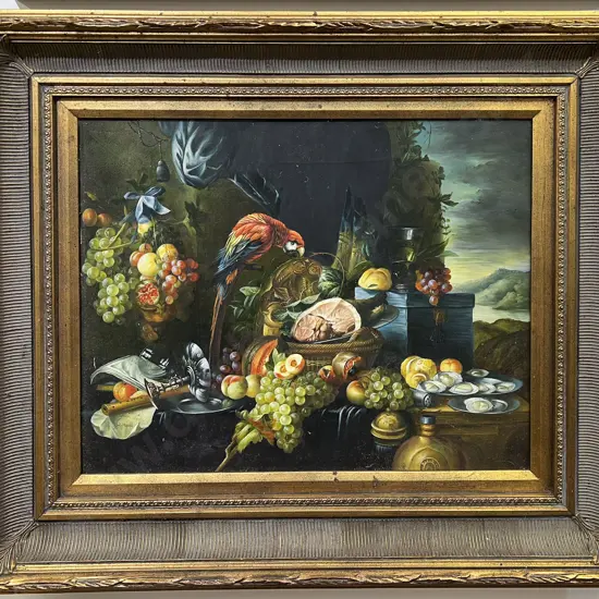 Unknown Artist - Still Life with Parrot - Acrylic on Board