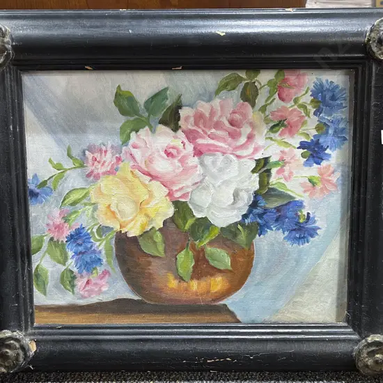 F. Nash - Floral Still Life - Oil on Board