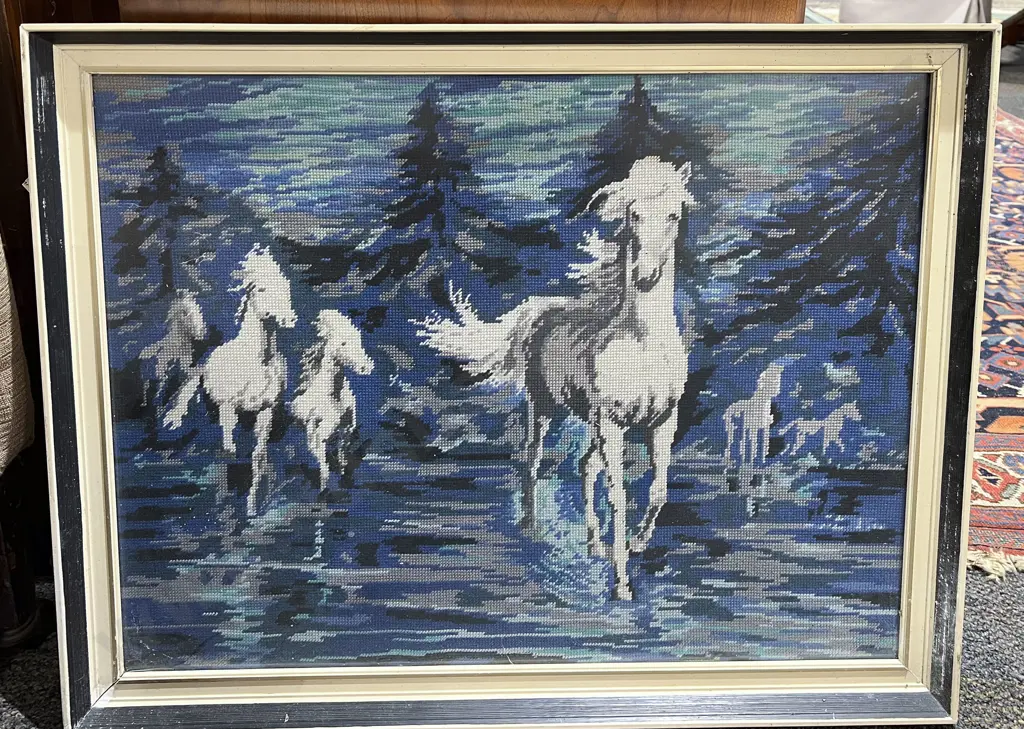 Two Framed Needlepoint Works Image 1++