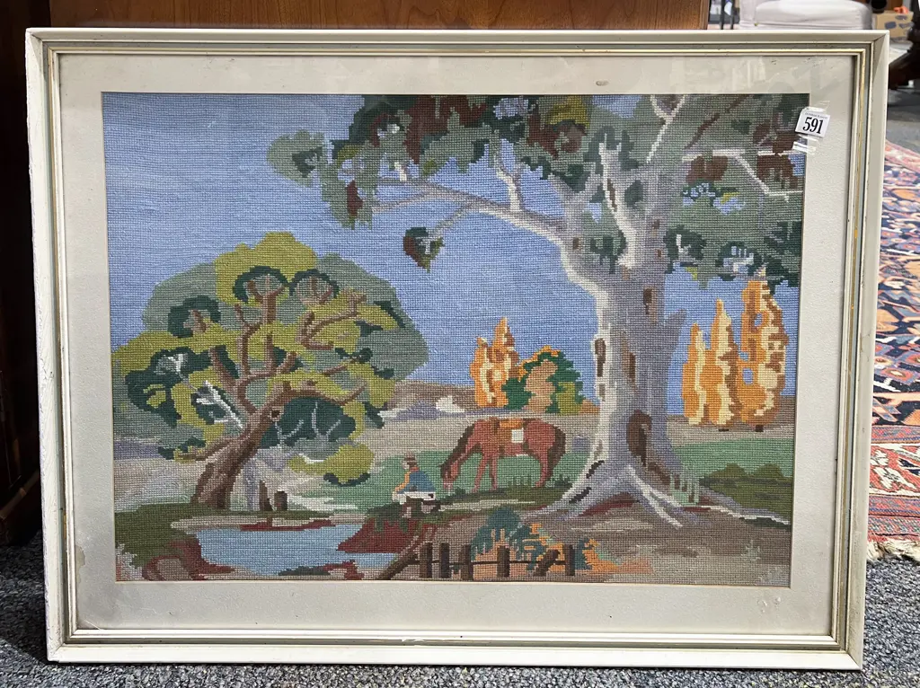 Two Framed Needlepoint Works Image 1++