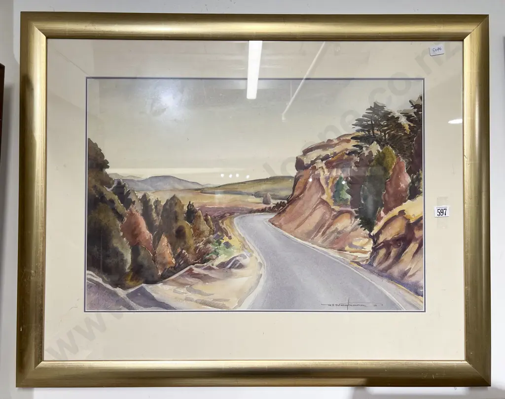 Reg Waghorn - Country Road Scene - Watercolour Image 1++