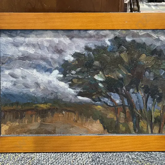 Unknown Artist - Storm Trees - Oil on Board