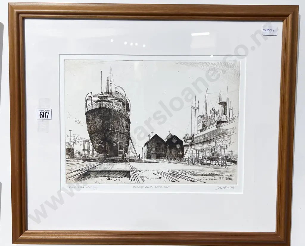 Gary Tricker - "Patent Slip Evans Bay" - Artist Proof Etching Image 1++