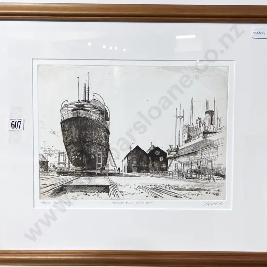 Gary Tricker - "Patent Slip Evans Bay" - Artist Proof Etching