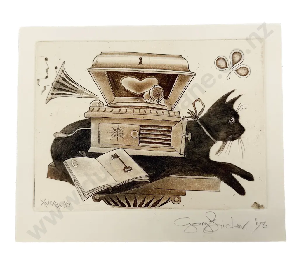 Gary Tricker - Cat Study - Etching (Unframed) Image 1++