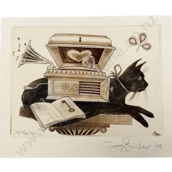 Gary Tricker - Cat Study - Etching (Unframed)