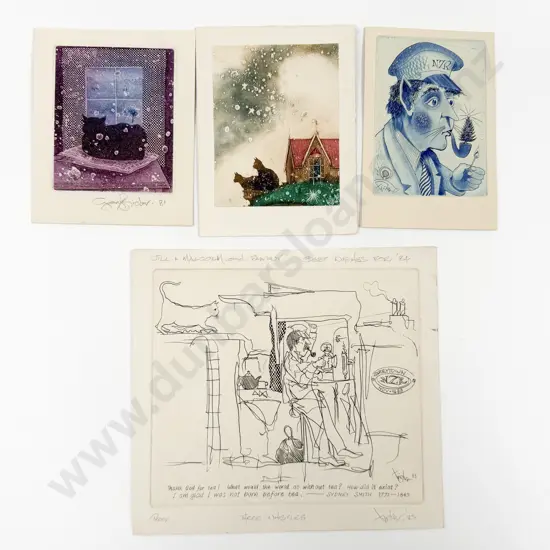 Gary Tricker - "Three Whistle" - Artist Proof (Unframed) together with Two Smaller Gary Tricker Greeting Cards