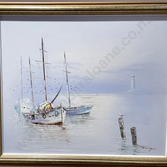 Signed Thompson - Ocean Study - Oil on Board