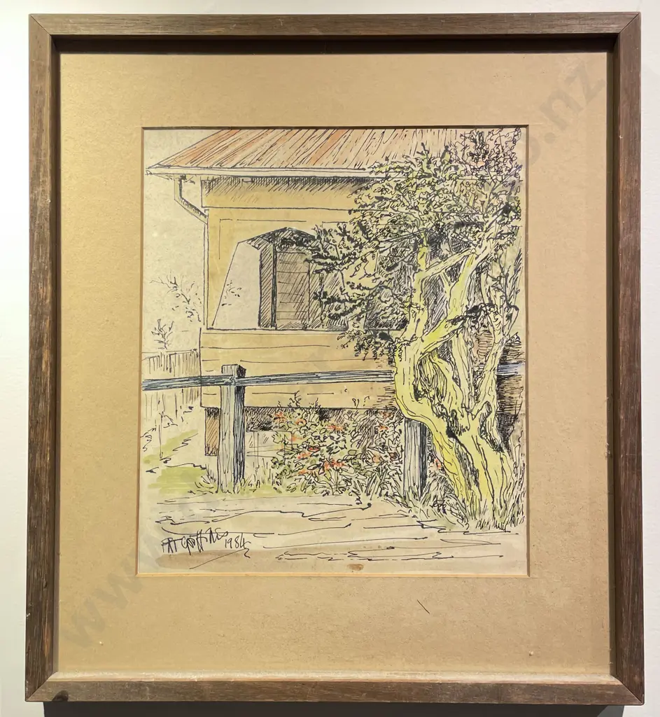 Indistinctly Signed Architectural Study together with Print Image 1++