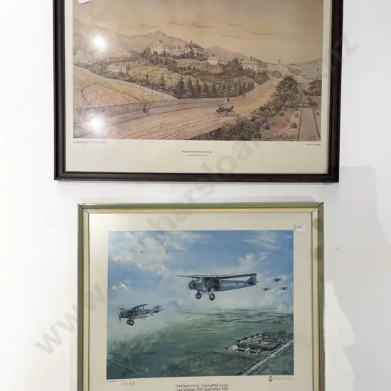 Signed R.M. Conly Print together with Historical Print