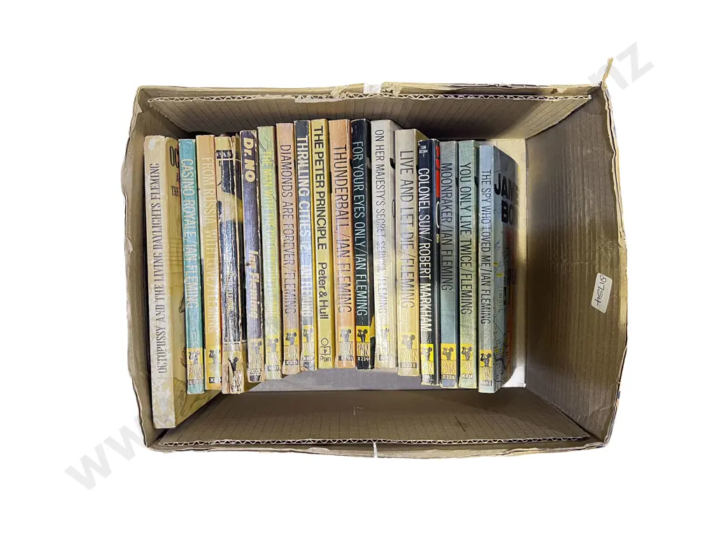 Box Qty of Assorted Ian Fleming 007 Books Image 1++