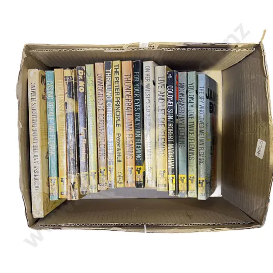 Box Qty of Assorted Ian Fleming 007 Books