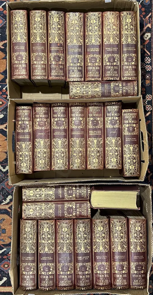 Three Boxes with Various Volumes of "Historians History of The World" Image 1++