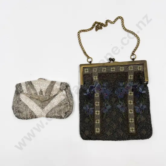 Two Vintage Glass Beaded Purses