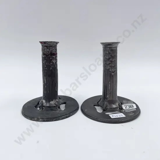 Pair of Tudric Pewter Candlesticks