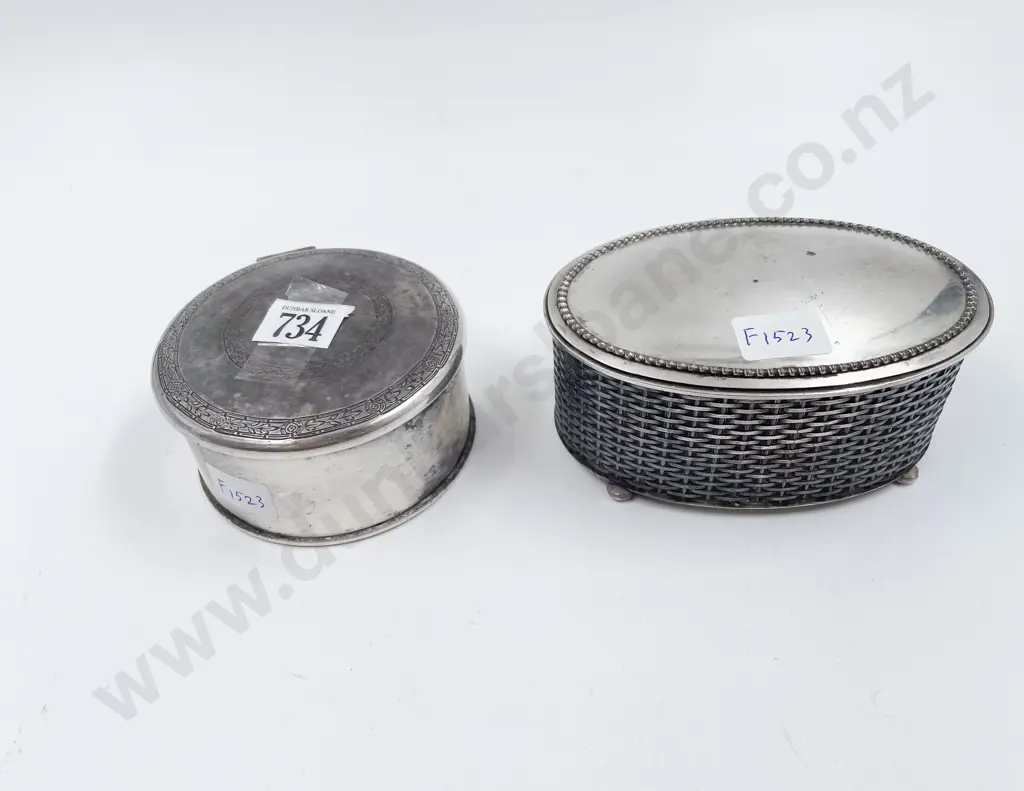 Two American S/P Trinket Boxes Image 1++