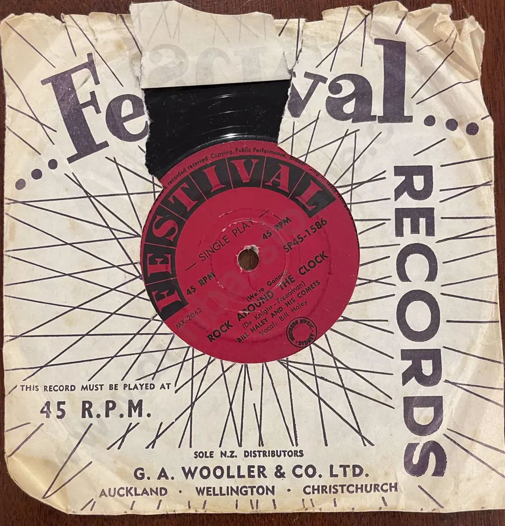 Bill Haley "Rock Around The Clock" Vintage 45rpm Vinyl Record Image 1++