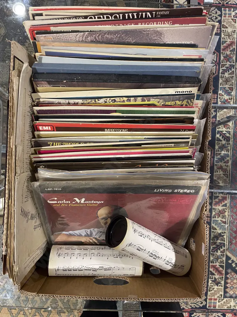 Box of Assorted Vinyl Records Image 1++