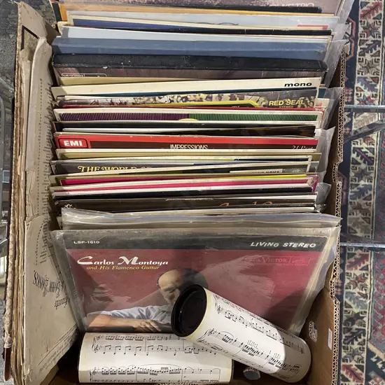 Box of Assorted Vinyl Records