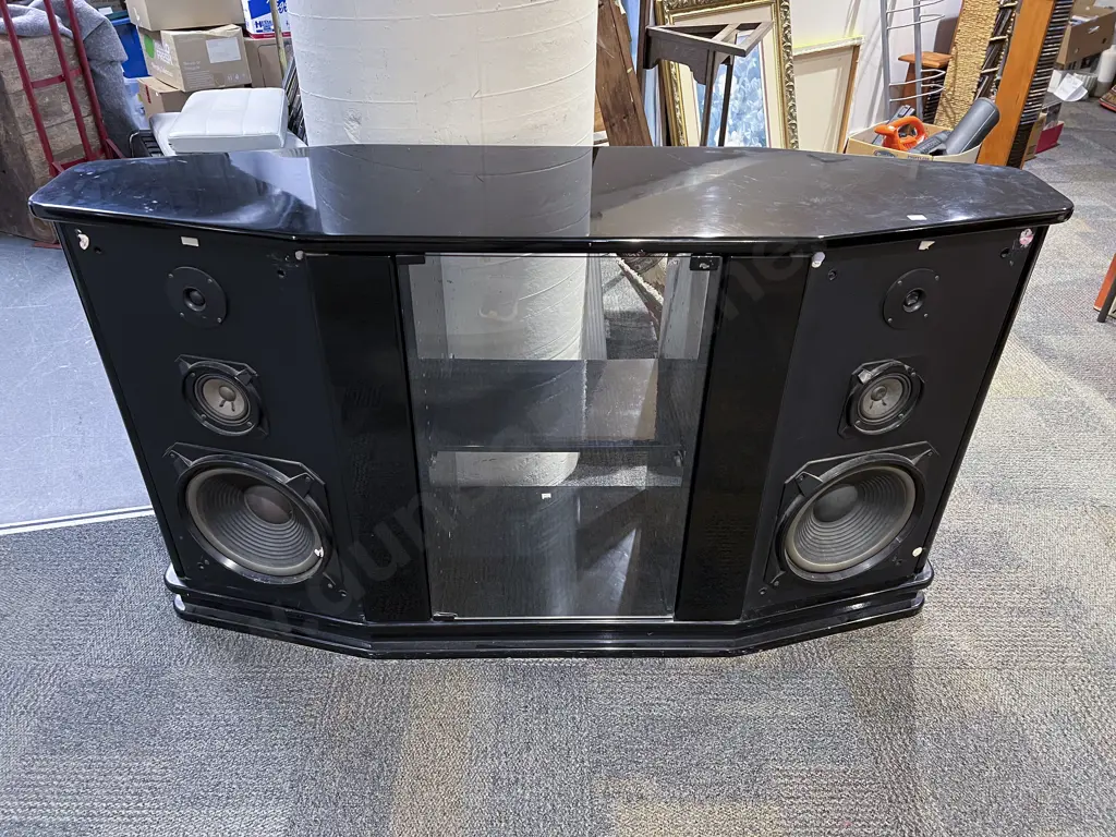 Modern Entertainment Stand with Inbuilt Speakers Image 1++