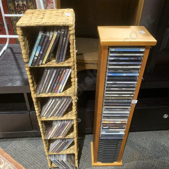 Two CD Racks with Assorted CDs