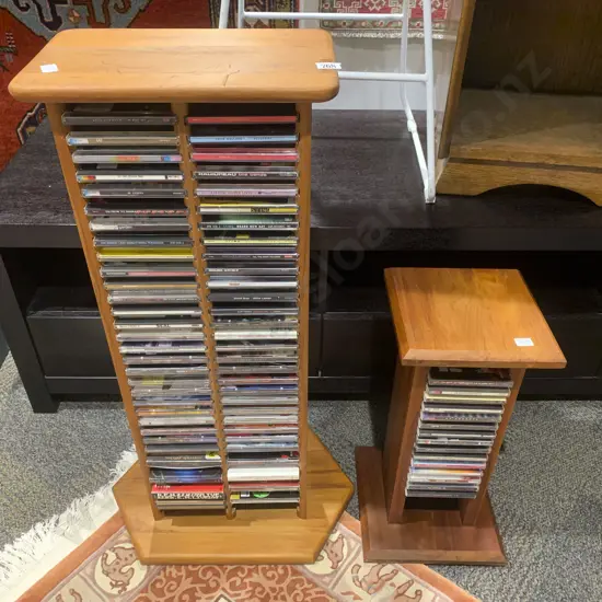 Two CD Racks with Assorted CDs