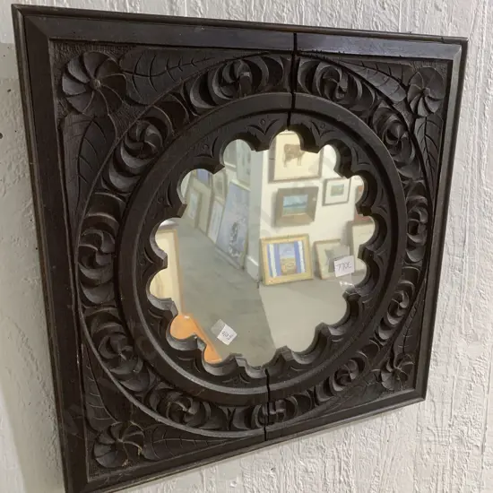 Carved Wooden Wall Mirror