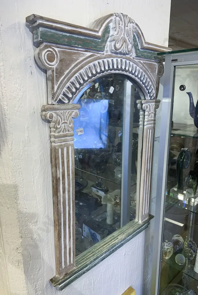 Wall Mirror in Distressed Style Frame Image 1++