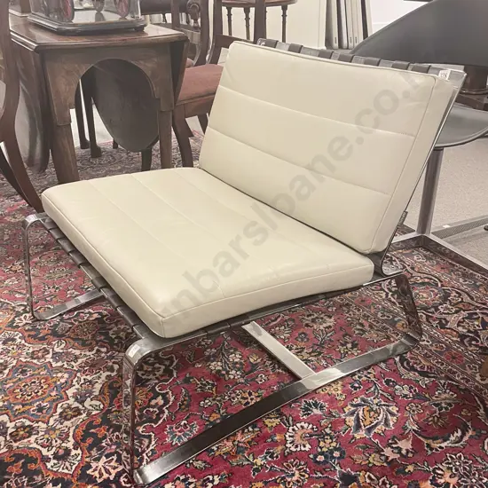 Minotti “Delaunay” Chrome & Leather Lounger