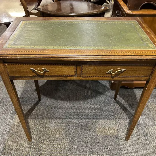 Edwardian Leather Top Side Table