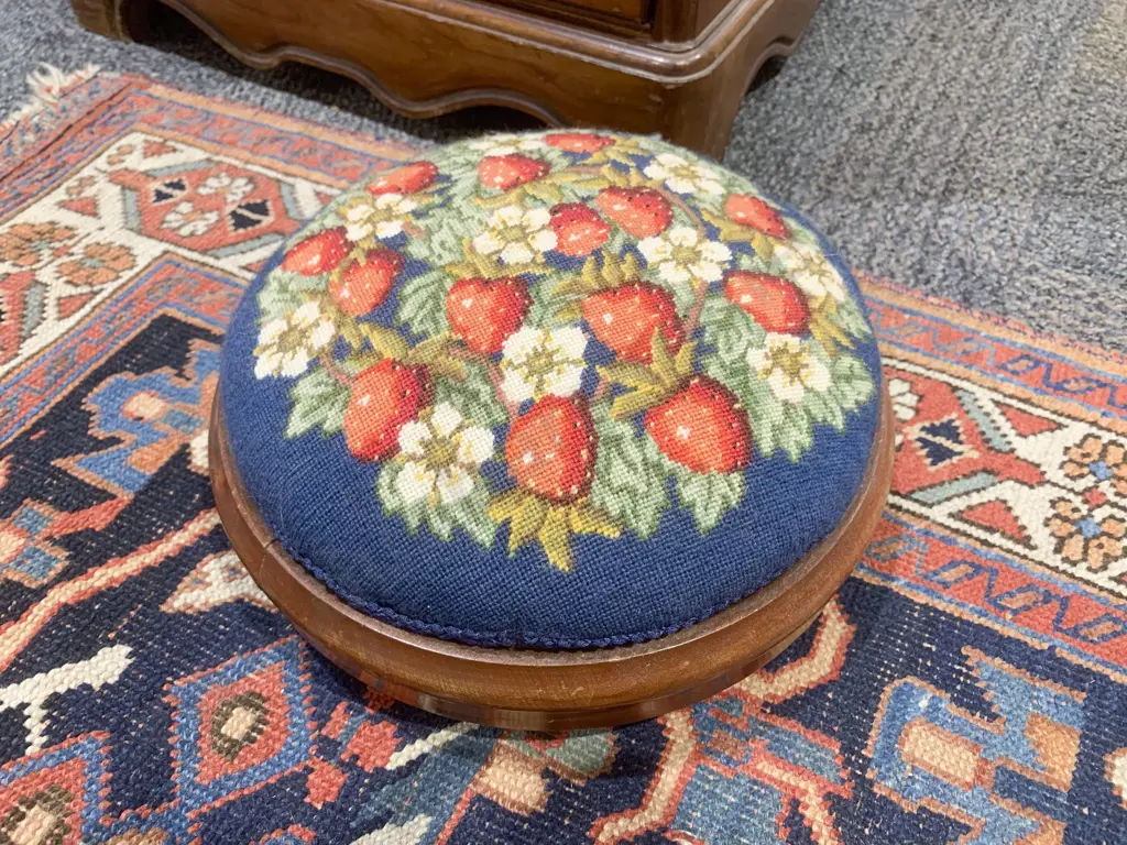 Tapestry Topped Footstool Image 1++