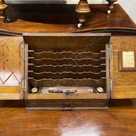 Vict Oak Stationery Box