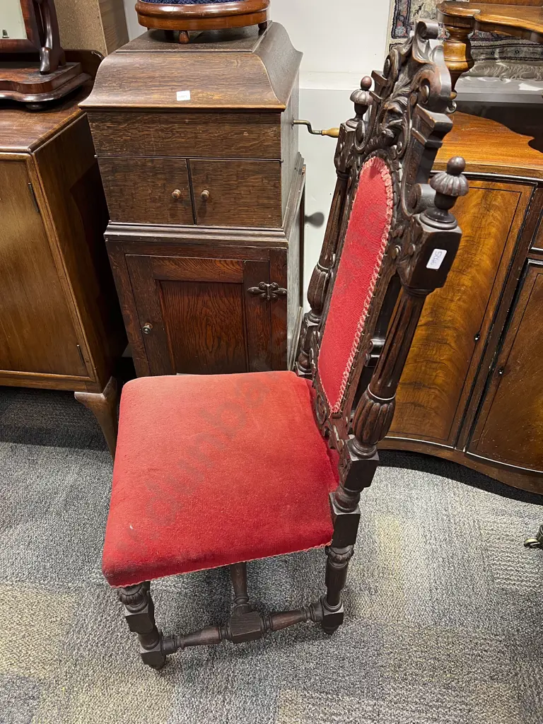 Vict Oak Hall Chair Image 1++