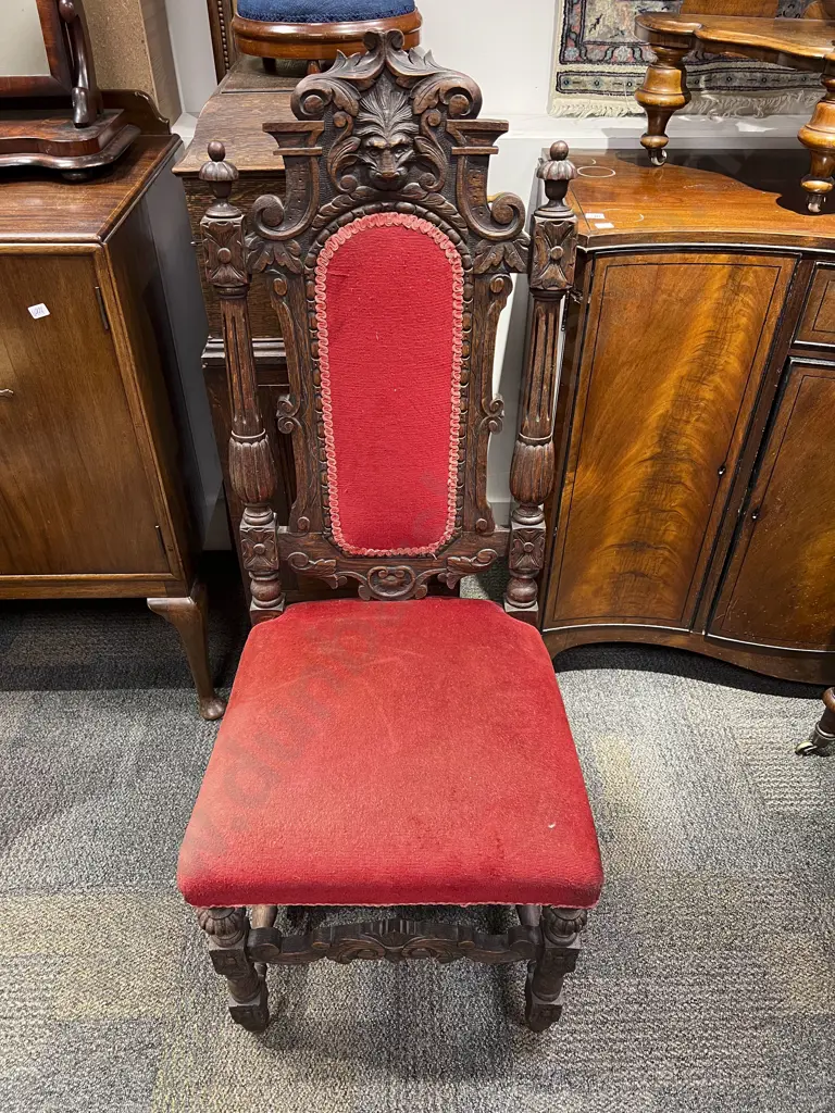 Vict Oak Hall Chair Image 1++