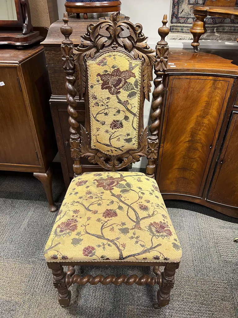 Vict Oak Hall Chair Image 1++