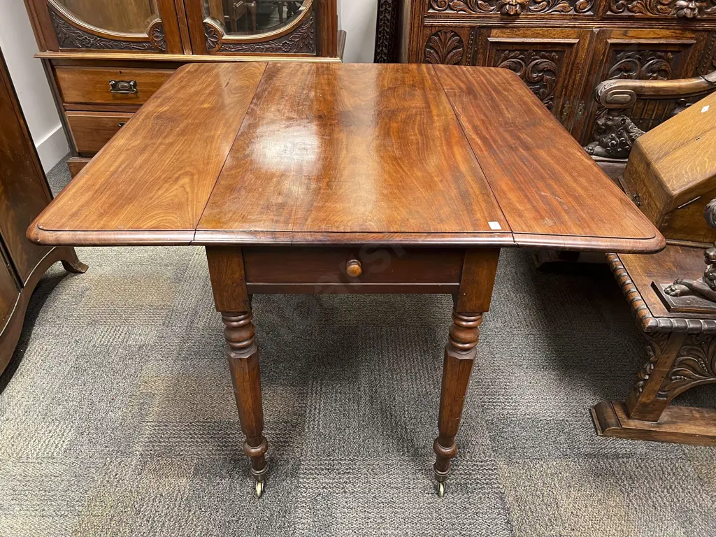 Vict Dropside Single Drawer Table Image 1++