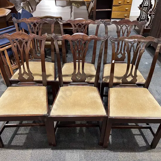 Six Chippendale Style Chairs