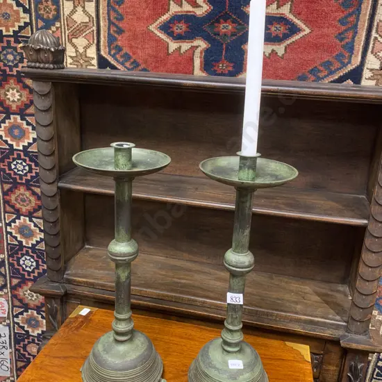 Pair of Bronze Style Candlesticks