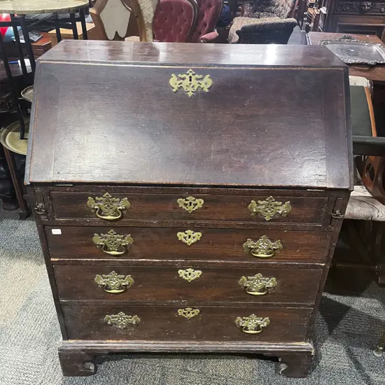 Early Geo III Oak Bureau