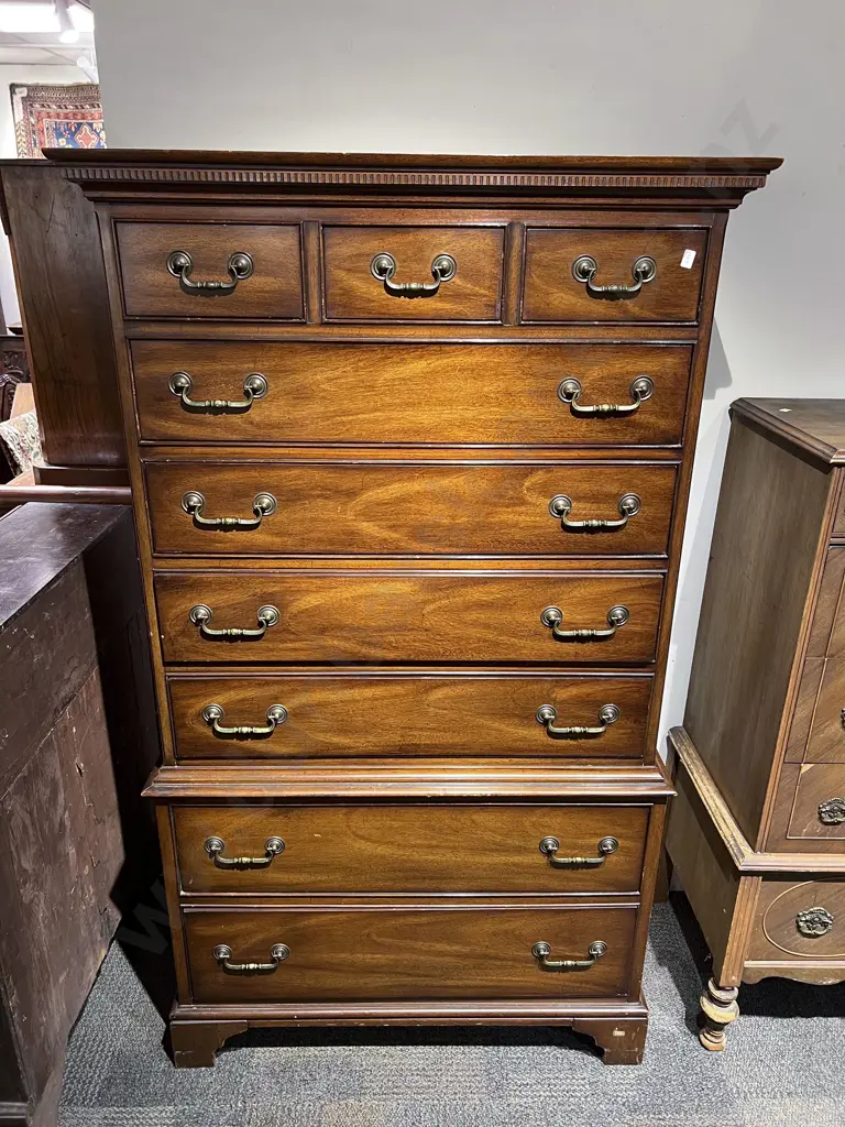 Georgian Style Mahogany Tallboy Chest Image 1++
