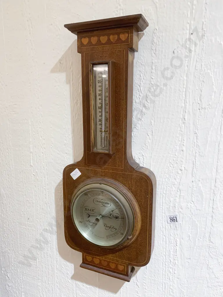 Inlaid Wall Barometer/Thermometer Image 1++
