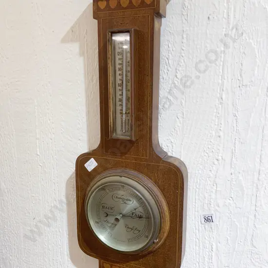 Inlaid Wall Barometer/Thermometer