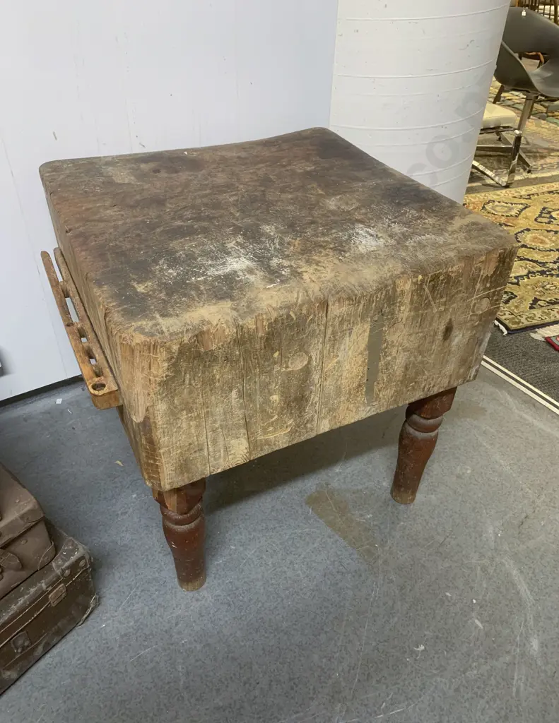 Large Antique Butcher's Block Image 1++