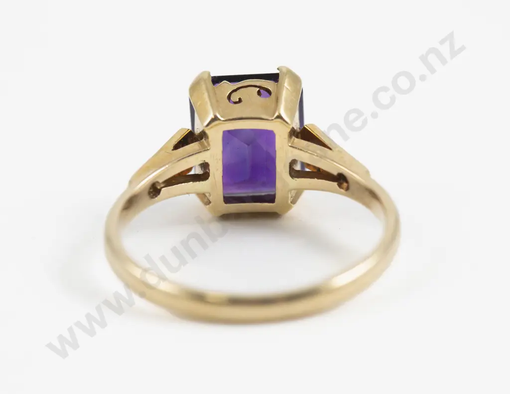 18ct Seven Stone Amethyst and Diamond Ring Image 1++