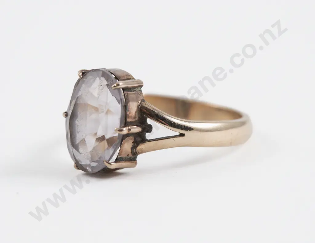 9ct Single Stone Rose Quartz Ring Image 1++
