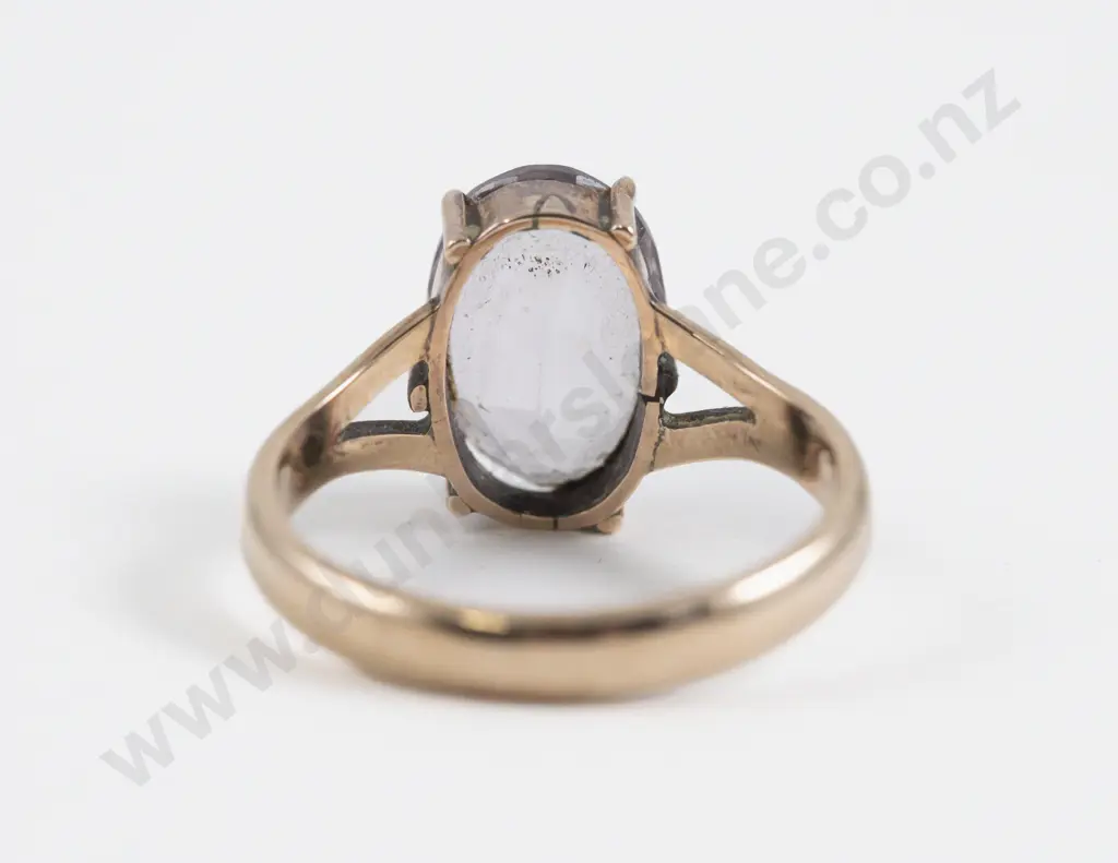 9ct Single Stone Rose Quartz Ring Image 1++