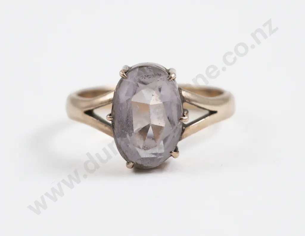 9ct Single Stone Rose Quartz Ring Image 1++