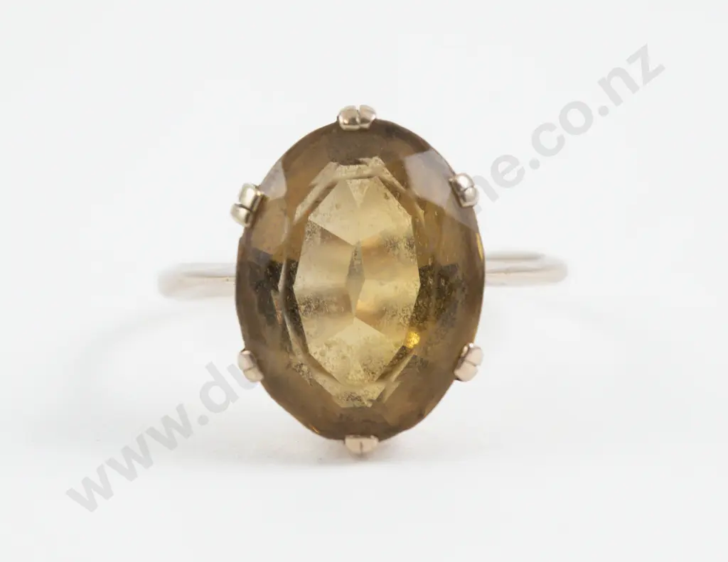 9ct Single Stone Citrine Ring Image 1++
