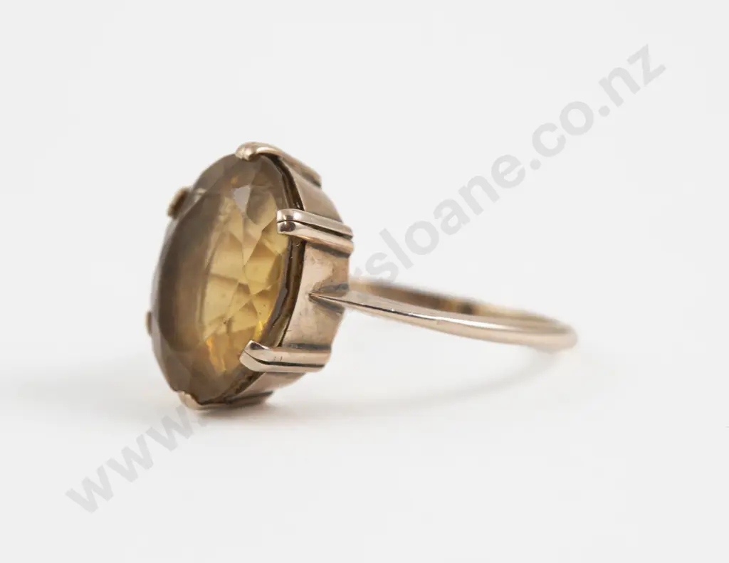 9ct Single Stone Citrine Ring Image 1++