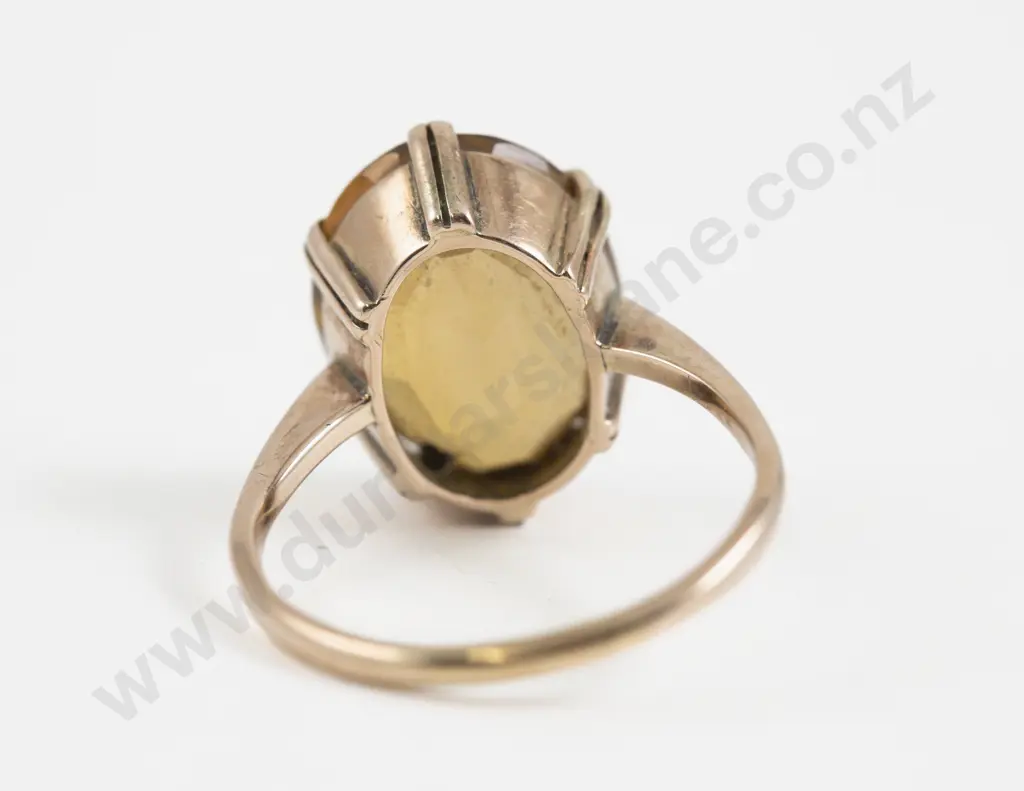 9ct Single Stone Citrine Ring Image 1++